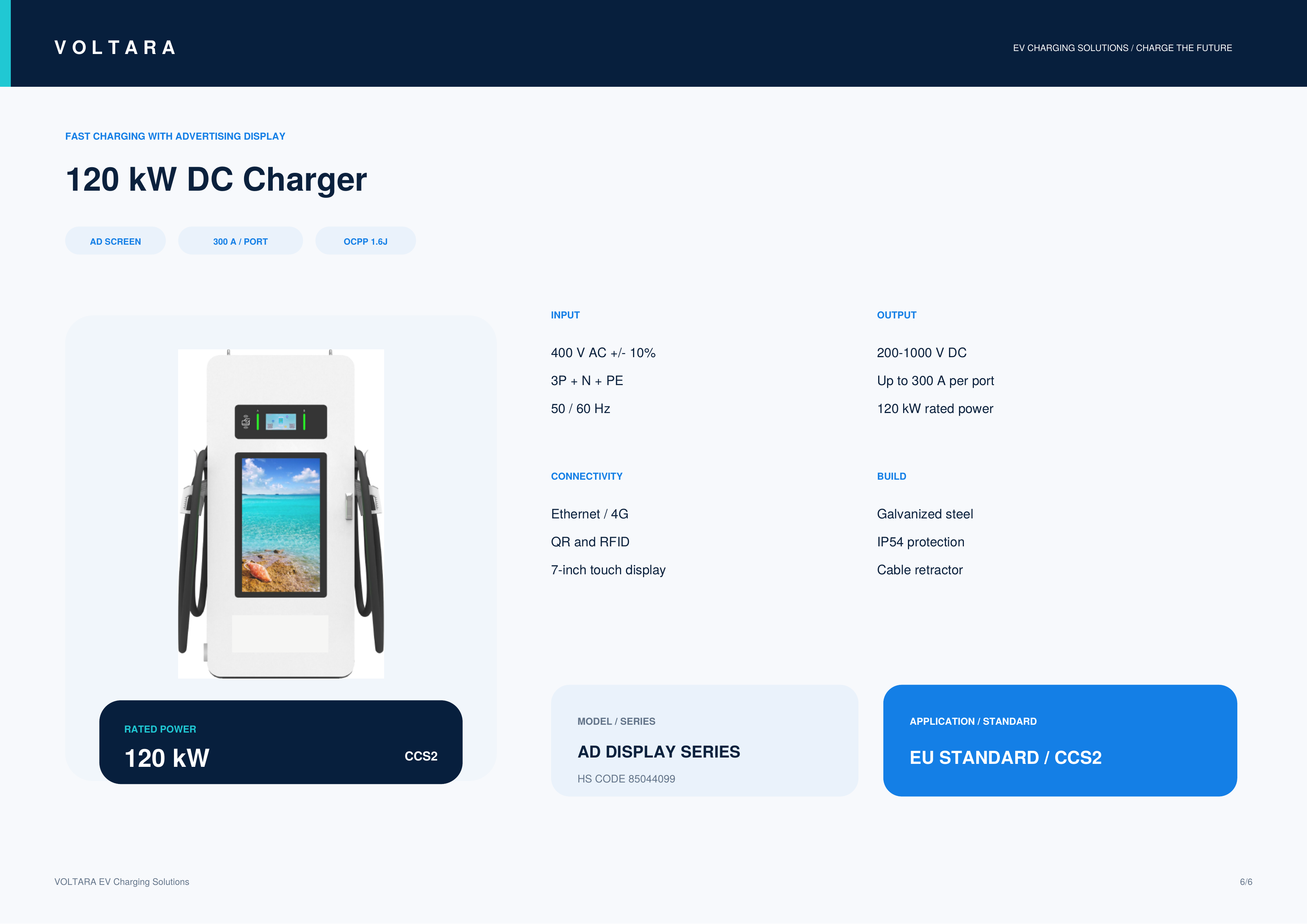 120 kW Fast DC Charger with Advertising Display Voltara